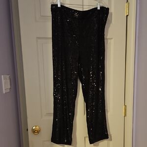 LOFT Shimmering Black Straight Leg Pants